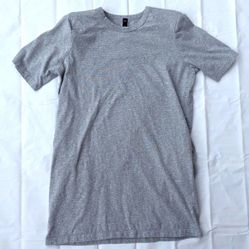 Design Lab Shoulder-Padded Jersey T-Shirt Dress Grey