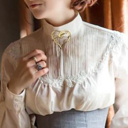 Vintage 1980s Golden Heart & Arrow Openwork Brooch, 1.25”