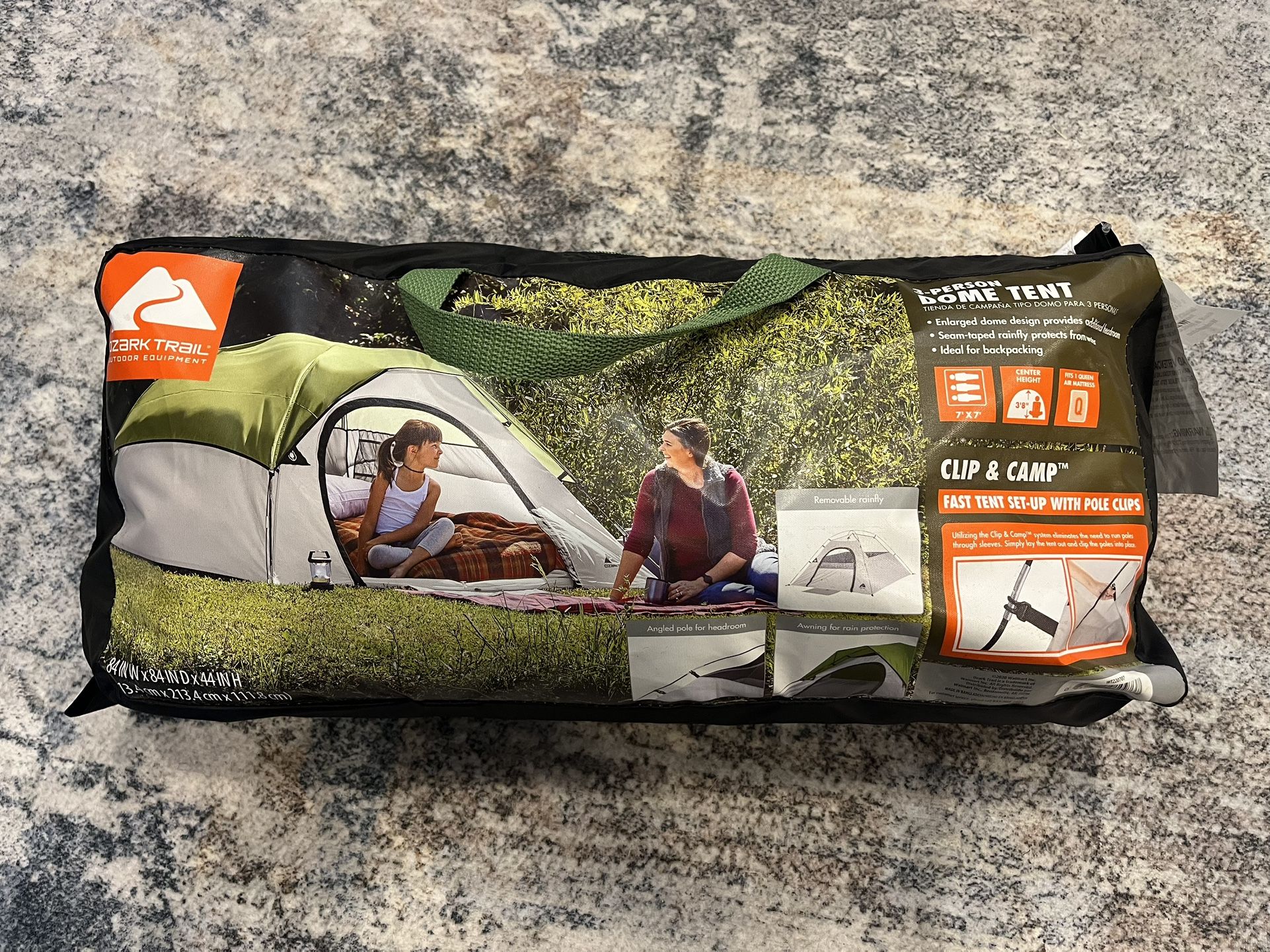 Ozark Trail, 3-Person Clip & Camp Dome Tent