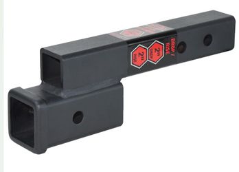 TOPTOW Trailer Receiver Hitch Extender Adapter 2" Drop/Riser, 7" and 9" Extension Length, 2" Shank, 7500lbs Towing Capacity, Matte Black