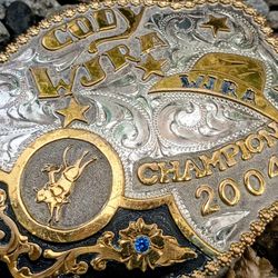 WJRA bull riding champion buckle w/ belt