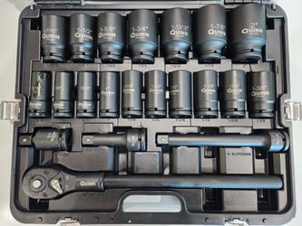 QUINN 3/4 in. Drive SAE Ratchet and Deep Impact Socket Set, 21-Piece