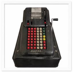 Authentic Vintage Victor McCaskey Mechanical Cash Register Complete with Keys and Working