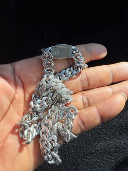 Moissanite silver chain