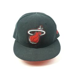 Official Miami Heat NBA HWC Hat Cap Size 7 59Fifty New Era Gray Embroidered