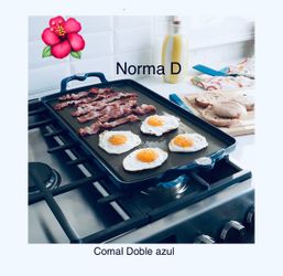 Plancha doble azul de hierro forjado nueva en su caja 🌺princess house 🌺
