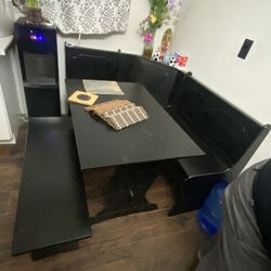 Corner Table Dinning Hutch