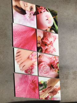 Glass wall art for spa