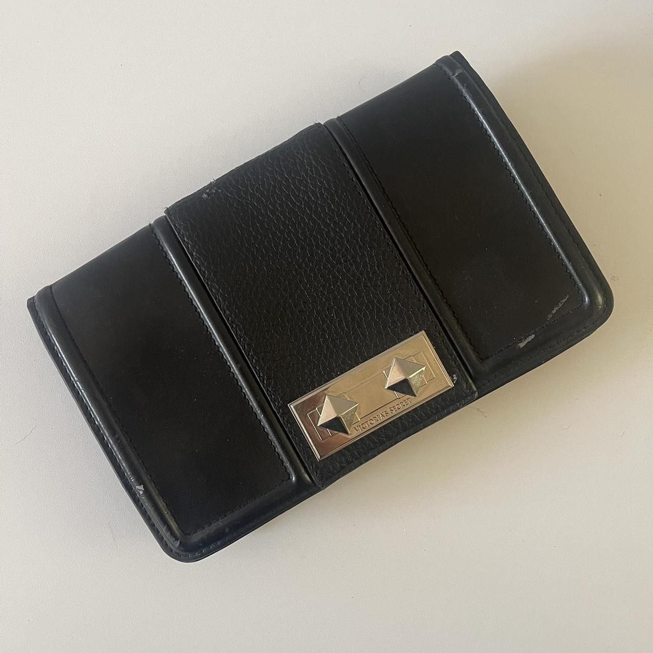 Victoria’s Secret, Women’s Black Small Clutch With Magnetic Silver Closure