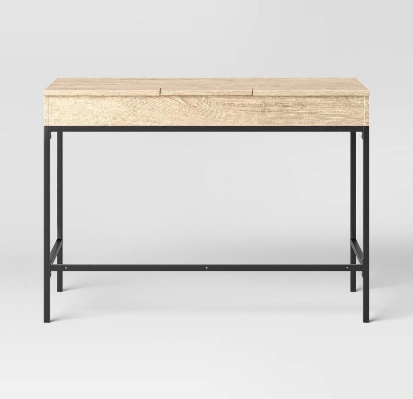 Loring Wood Writing Desk with Drawers and Charging Station - Threshold brand from Target