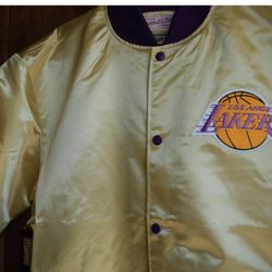 LA Lakers Lightweight Satin Reversible Jacket Purple/ Gold XL
