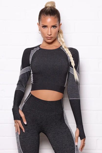 Fashion Nova Women’s Activewear Workout Cropped Long Sleeve Size L