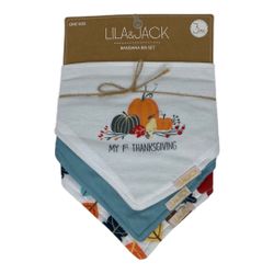LILA & JACK My First Thanksgiving Bandana Bib Set 