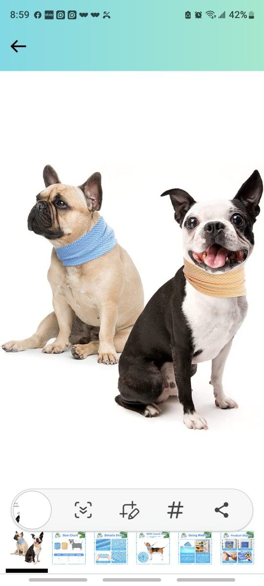  Summer Dog Cool Bandanas for Small Medium and Large Doggies Colorful Bib, Cooling Down Quickly, Soft and Comfortable with Classic Plaid - 2 Pack