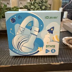 iClever BTH12 Kids Bluetooth Headphones,Colorful LED Lights Wireless Kids Headphones