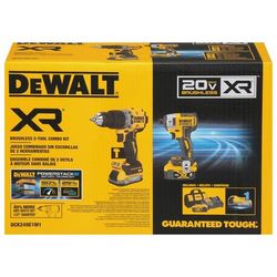 DEWALT DCK249E1M1 20V MAX XR 1/2" Hammer Drill/Driver & 1/4" Impact Driver Kit