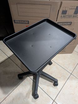 Black Salon Tray Table on Casters