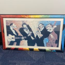 Vibrant Jazz Band Framed Art by Clifford Bailey – 47” x 23”