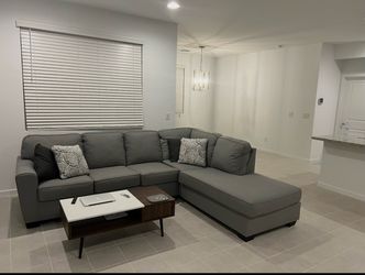 Grey sectional couch
