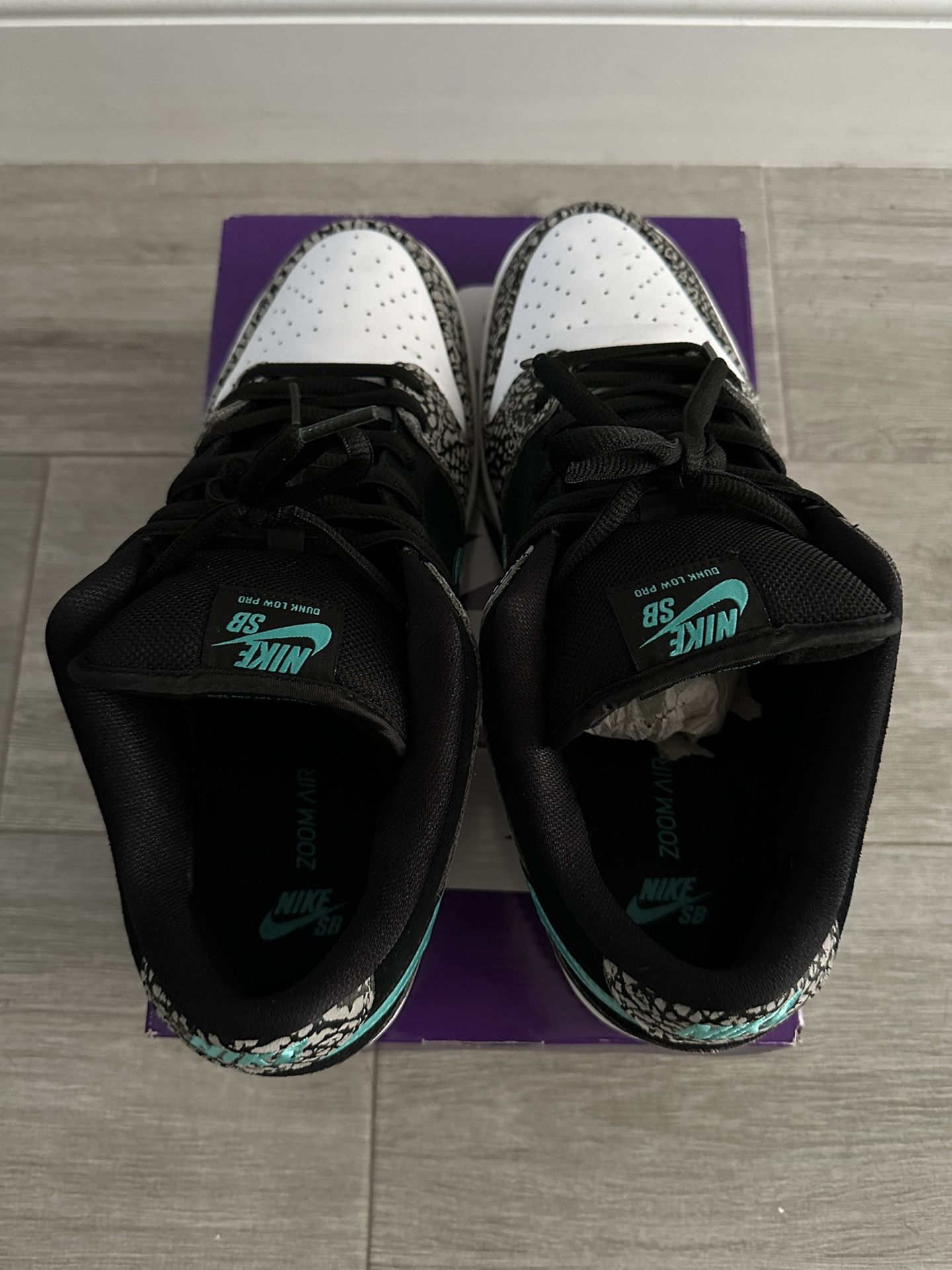 Nike SB Dunk Low Pro Atmos Elephant BQ6817 009 Medium Grey Black