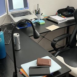 L Shaped Black Desk For Sale 