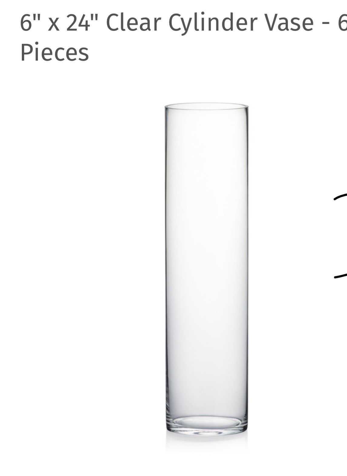 Cylinder Vase 25 1/2 “ Tall