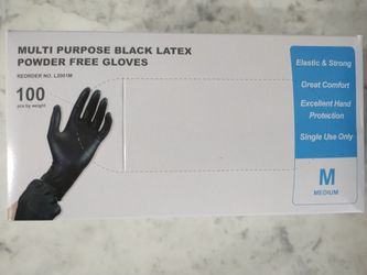Natural Latex Black Gloves $7