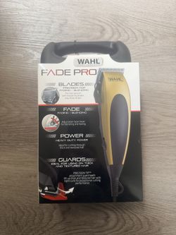 Wahl Fade Pro Hair Clipper Gold/Black Self-Sharpening Heavy Duty Adjustable