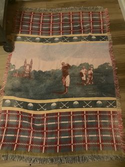 Golf Themed Woven Tapestry Throw Blanket