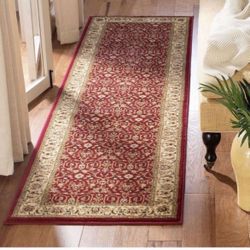 2ft X 10ft SAFAVIEH Lyndhurst Collection 2'3" x 10' Red / Ivory LNH312A Traditional Oriental Non-Shedding Living Room Entryway Foyer Hallway Bedroom R