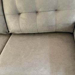 Light Gray Leather Sofa Couch / Like New / Delivery Available