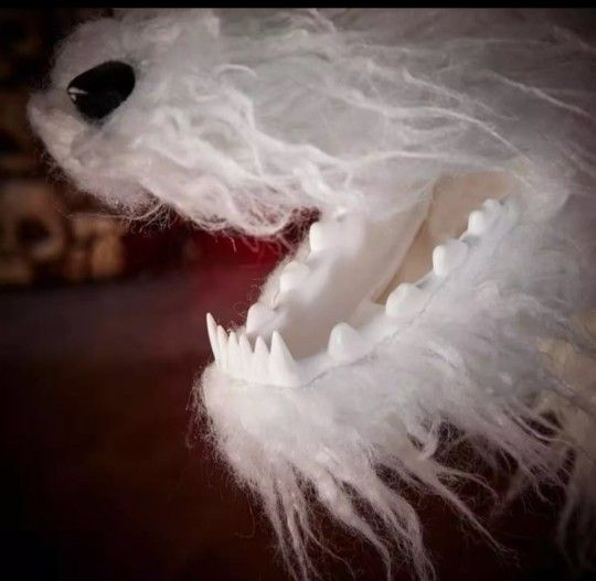 Halloween Animatronic Skeleton, Sheep Barking Dog, Eyes Lights up, Scary Decor, Indoor and Outdoor, Brand Home Depot, Color White and Gray, Brand New.