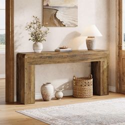 Tribesigns 70.9-Inch Extra Long Console Table, Rustic Wooden Sofa Table Behind Couch, Farmhouse Entryway Console for Living Room, Entryway, Hallway, F
