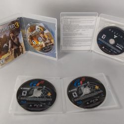 UNCHARTED 3 DESTINY GRAN TURISMO 5 XL Edition PS3 Playstation 3 Lot of 4 Video Games