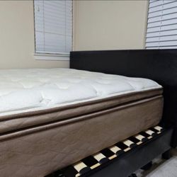 Items- Queen Bed frame w/headboard, 4 Office chairs, standing desk & Rest Gone