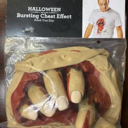 halloween effect bursting chest through shirt cos play Zombie Actor Movie Show