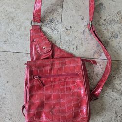 Red Lether Strap Bag