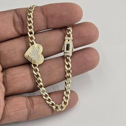 10kt Real Gold Heart Bracelet 
