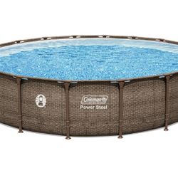 Coleman Power Steel 18 ft. x 48 in. Round Metal Frame Above Ground Pool Set 