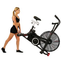 Sunny Health & Fitness Exercise Fan Bike with Bluetooth and Heart Rate Compatibility - Tornado LX Air Bike (FINANCE AVAILABLE)