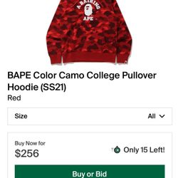Bape Color Camo College Pull Over Hoodie 
