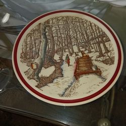 Vintage 14" Platter From Bits Of Old Series  Vernon Kilns