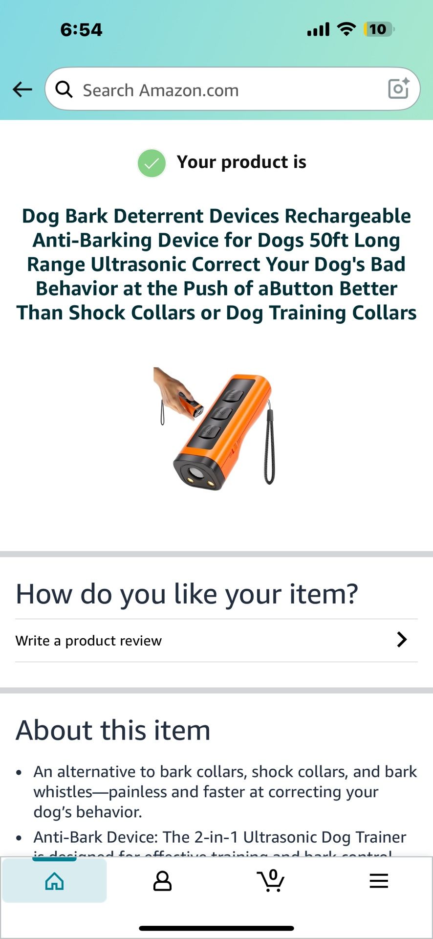 Dog Bark Deterrent Devices Rechargeable Anti-Barking Device for Dogs 50ft Long Range Ultrasonic Correct Your Dog's Bad Behavior at the Push of aButton
