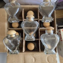 12 Pack: Heart-Shaped Glass Bottle 