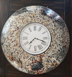 Mosaic Mirror Wall Clock AS-IS