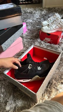 Jordan 4 Black Canvas Size 4 Y