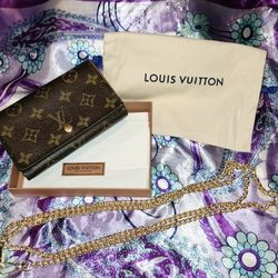 Authentic Louis Vuitton Monogram Porte-Monnaie Tresor Wallet