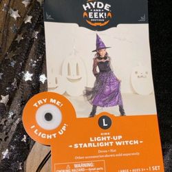Hyde And Eek! Size Large Kids Light Up Starlight Witch Halloween Costume