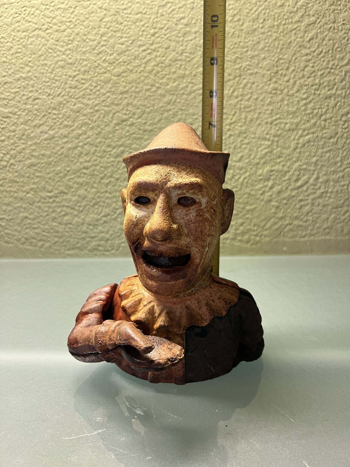 19 Century Original Painted Iron Clown Bank