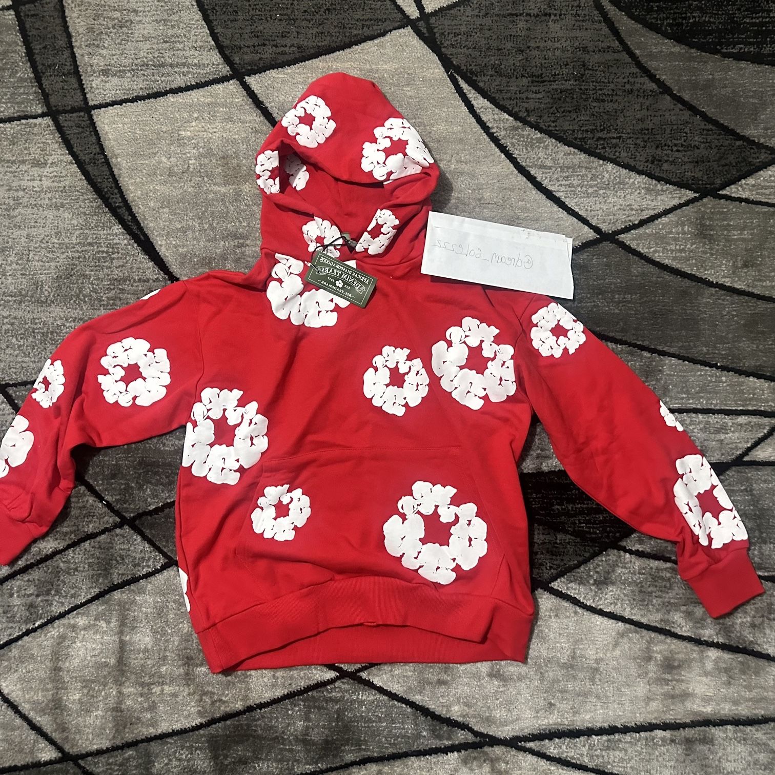 DENIM TEARS THE COTTON WREATH HOODIE RED for Sale in Akron, OH 